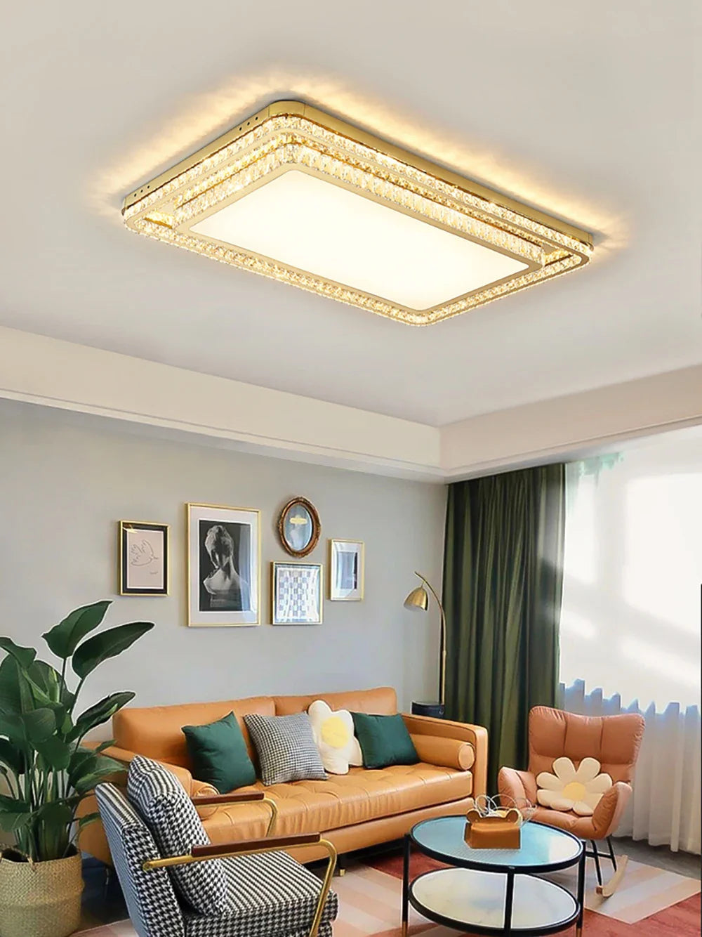 Afralia™ Crystal LED Ceiling Chandelier - Luxe Rectangular Design for Stylish Home Decor