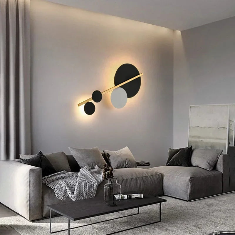 Afralia™ LED Wall Lamp Modern Nordic Minimalist Black White Bedroom Living Room