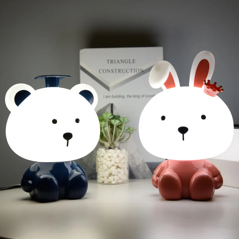Afralia™ Animal Light: Bear Rabbit LED Night Light for Bedroom Decoration & Baby Gift