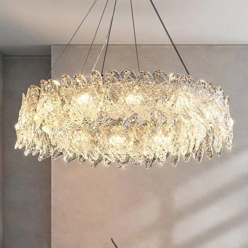 Afralia™ Luxury Crystal LED Round Ceiling Chandelier: Modern Bedroom & Living Room Pendant