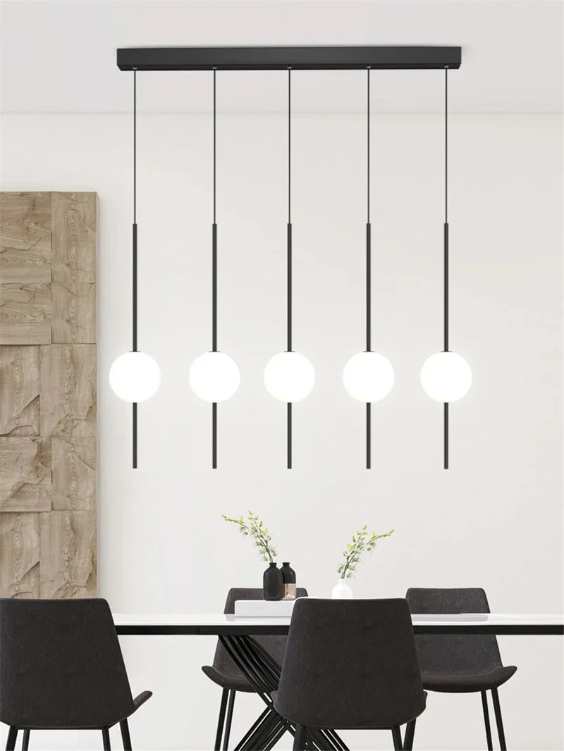 Afralia™ Glass Ball LED Ceiling Chandelier for Home Decor and Lighting