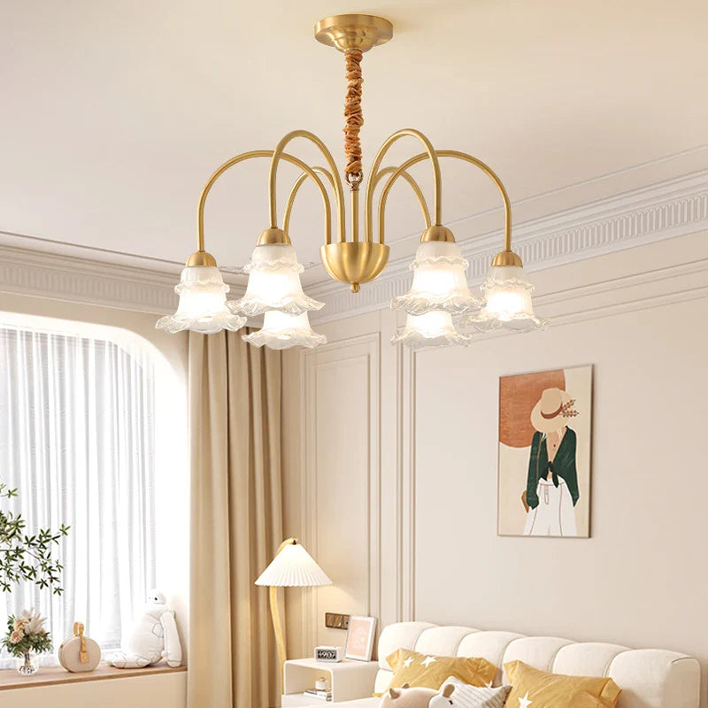 Afralia™ Luxury European Copper Chandelier for Living Room, Bedroom, and Dining Room