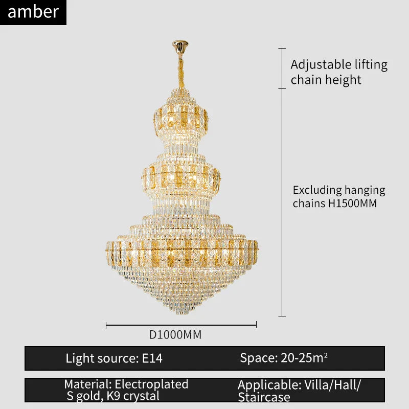 Afralia™ Crystal Duplex Headlight in Luxury European Style for Living Room & Hotel Lobby