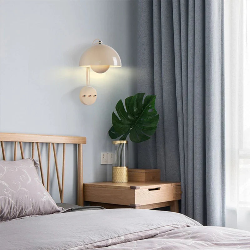 Afralia™ Luxury LED Mushroom Wall Light Fixture for Designer Home Decor