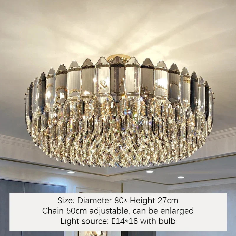 Afralia™ Crystal Chandelier: Modern Luxury LED Lighting for Living Room, Kitchen, and Dining Area