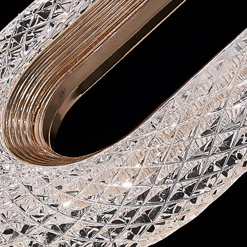 Afralia™ Crystal Rings Chandelier: Staircase Luxury LED Lighting Fixture