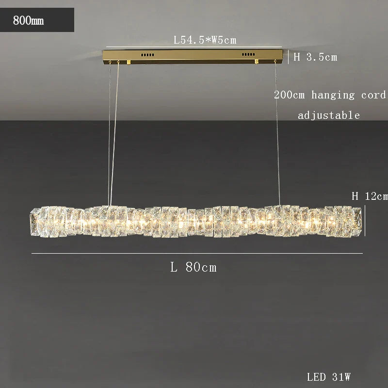 Afralia™ Glass Chandelier LED Ceiling Light Fixture Modern for Living Room Hotel Dining Hall