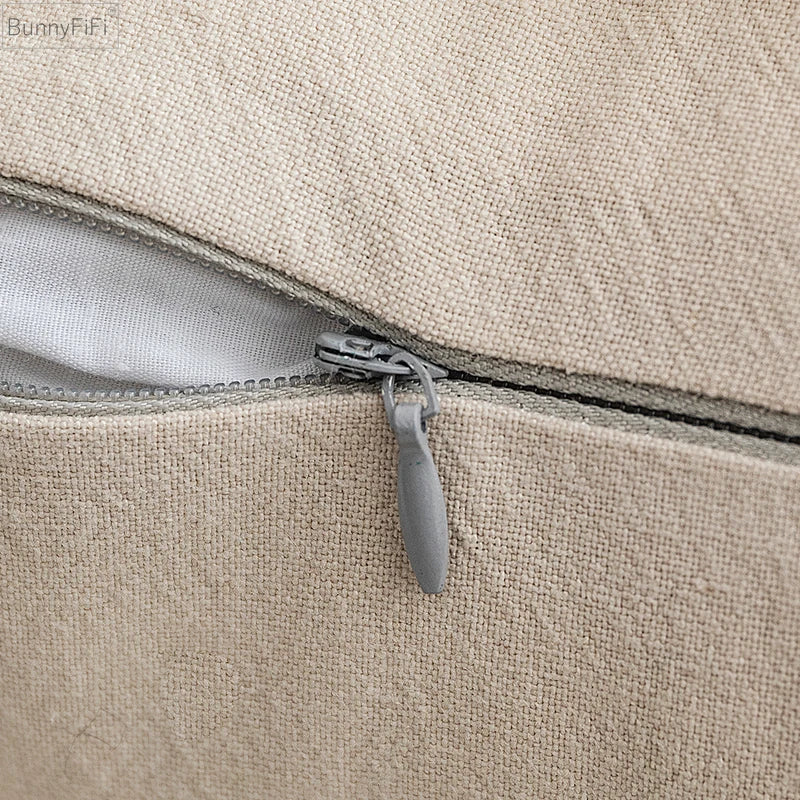 Afralia™ Embroidered Tassel Cushion Cover | Beige Grey | Cotton Linen | Home Decor
