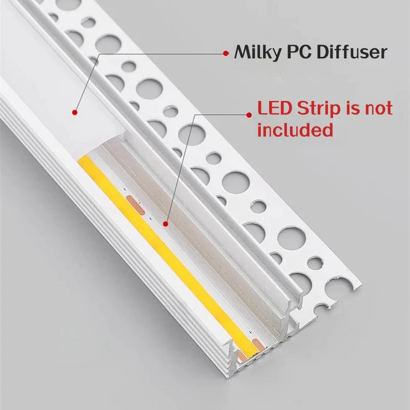 Afralia™ LED Aluminum Profile Recessed Waist Line Channel for Backlighting Corners