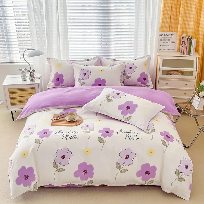 Afralia™ Soft Plant Printed Bedding Sets Cozy Quilt Cover for Summer & Autumn