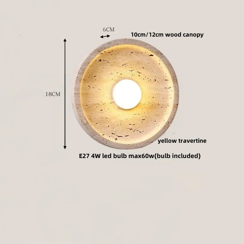 Afralia™ LED Wall Lamp Pull Chain Yellow Stone Modern Mirror Light