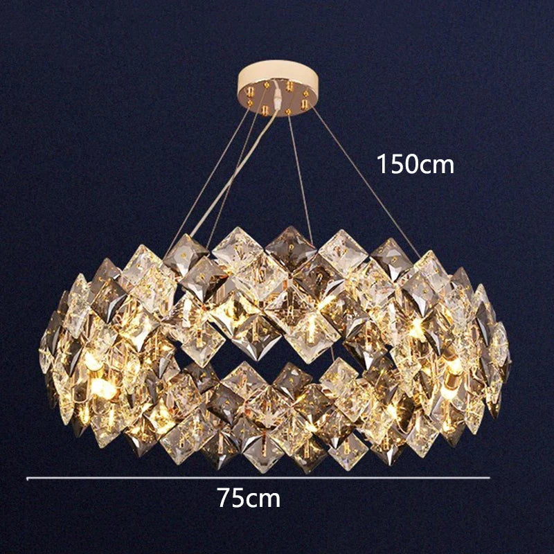 Afralia™ Crystal Chandelier for Living & Dining Room, Luxury Ceiling Light Fixture