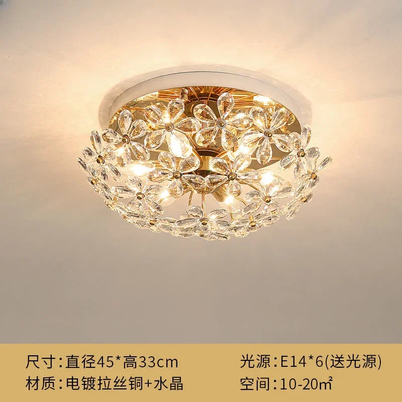 Afralia™ Luxury Flower Chandeliers: French Retro Crystal Lighting for Living Room & Bedroom
