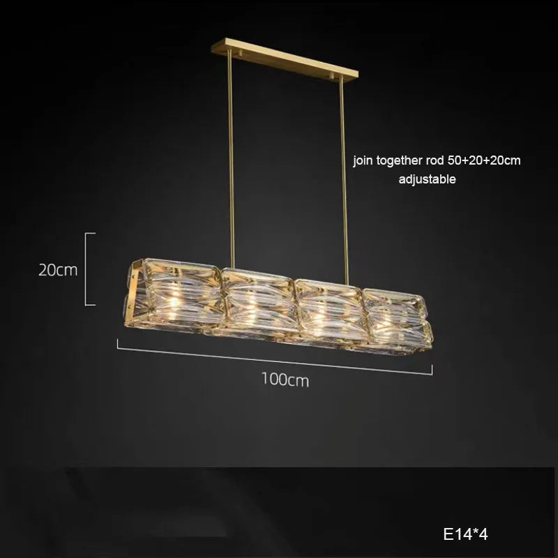 Afralia™ LED Glass Pendant Light Dimmable Chandelier Kitchen Island Decor