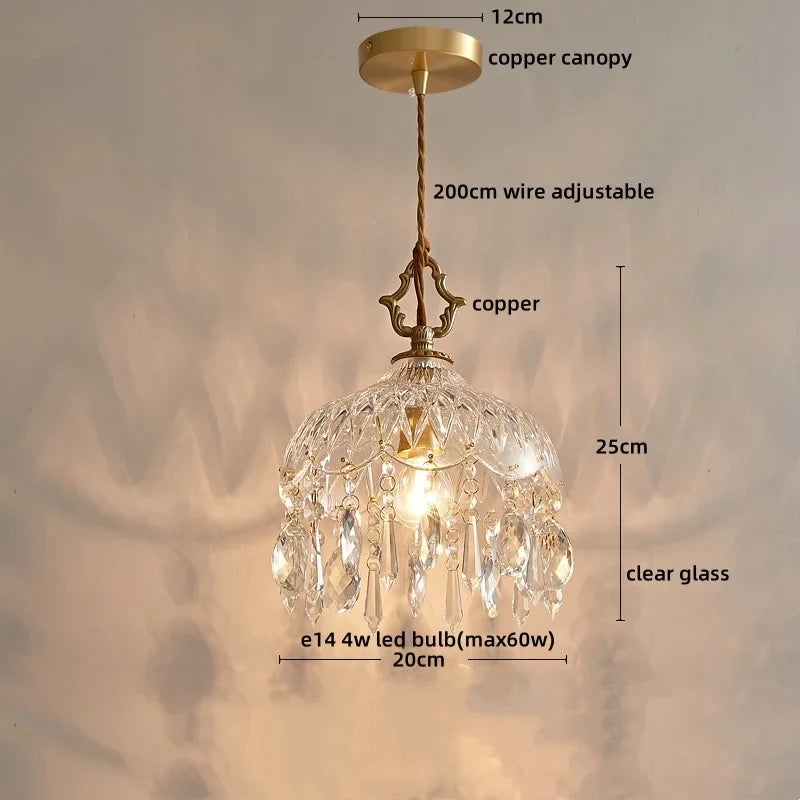 Afralia™ Crystal Glass LED Wall Sconce - Luxury French Stair Light for Home Decor