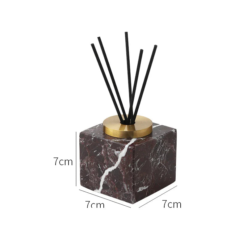 Afralia™ Marble Stone Fragrance Diffuser Travertine Sphere Incense Burner with Tray