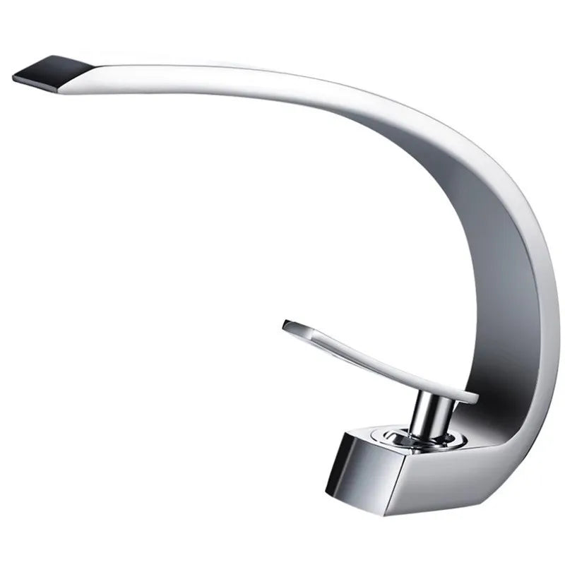 Afralia™ Black & Gold Modern Basin Faucet with Single Handle for Bathroom