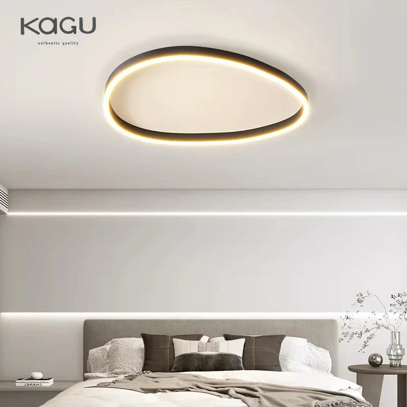 Afralia™ Modern Brushed Rings LED Chandelier Ceiling Light for Living Room Bedroom