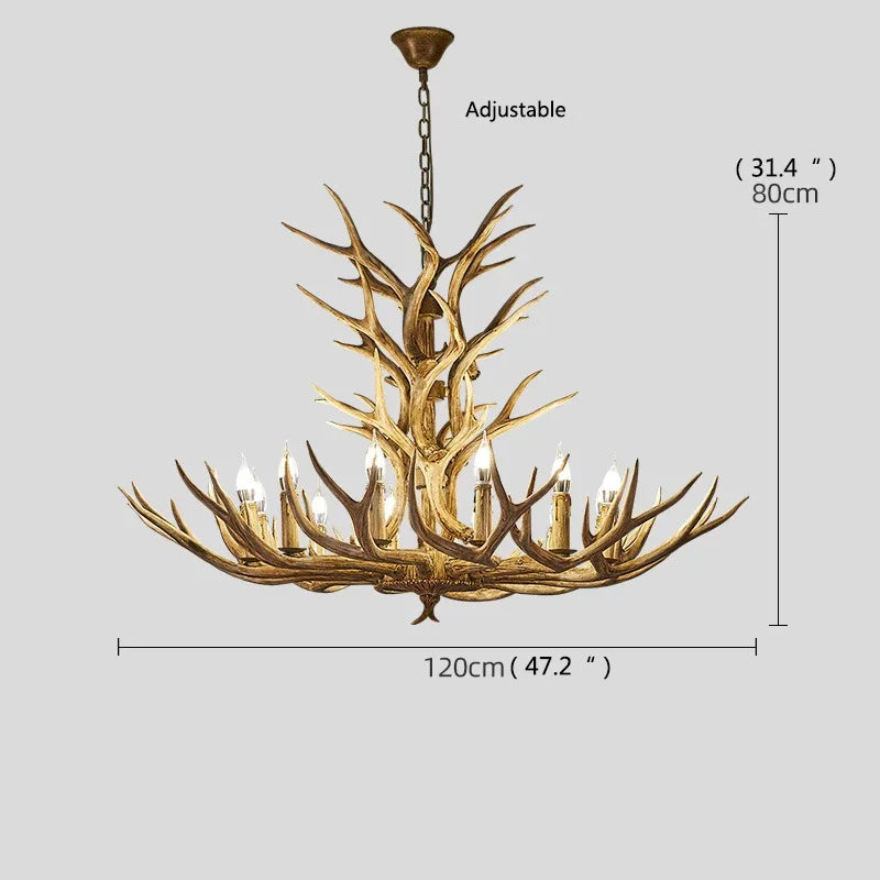 Afralia™ Antler LED Chandeliers: Creative Retro Resin Pendant Lamps for Home & Hospitality Lighting