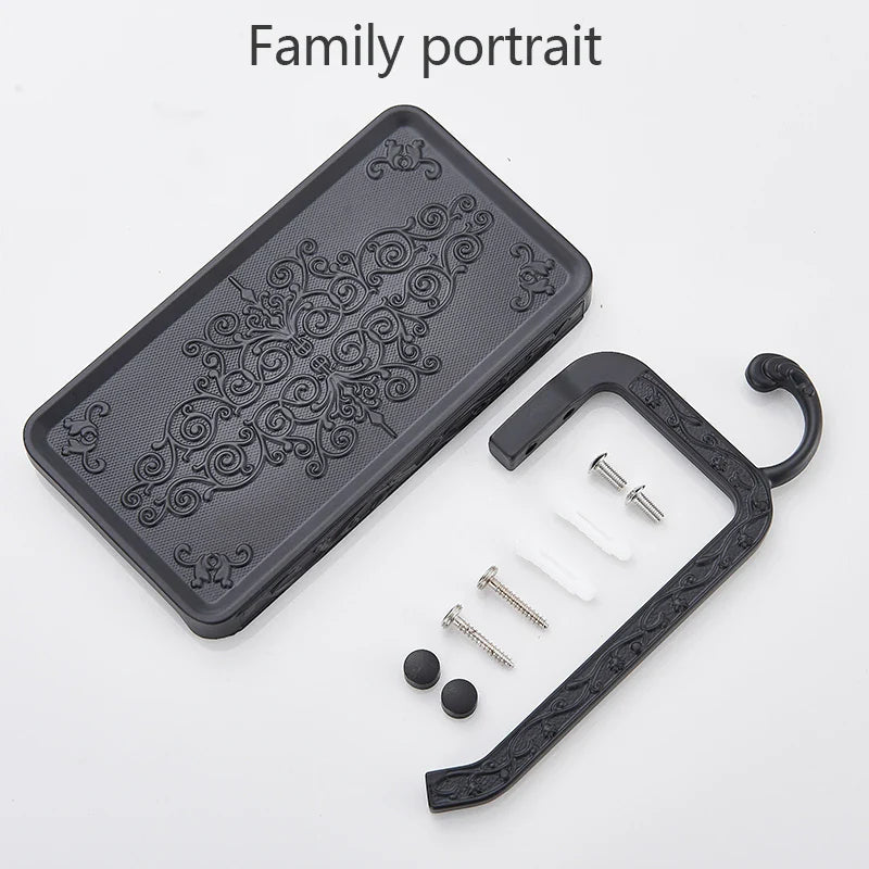 Afralia™ Aluminum Toilet Paper Holder with Phone Rack and Hook
