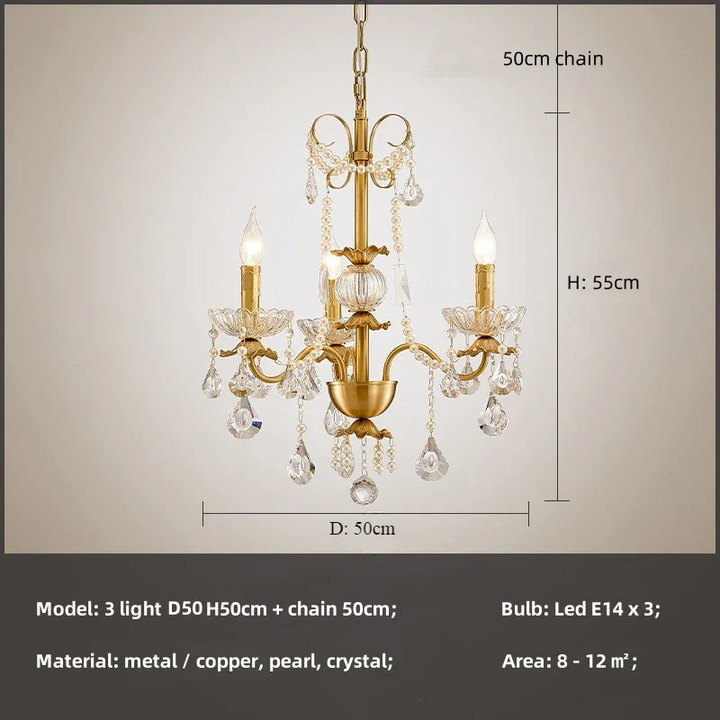 Afralia™ Crystal Pendant Chandelier Foyer Light Luxury Candle Design Led Lamparas