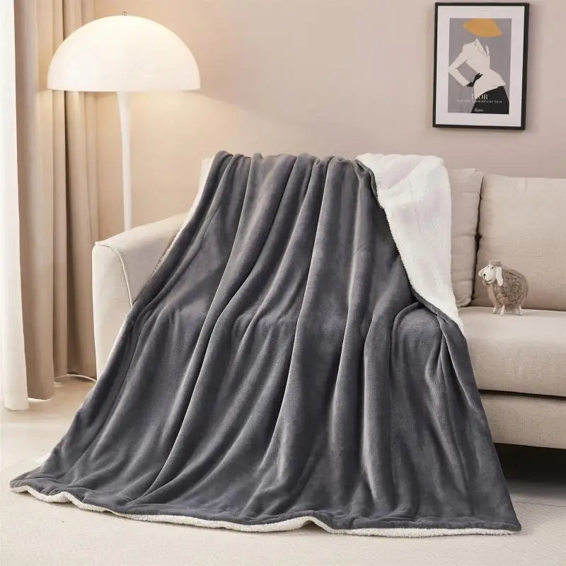 Afralia™ Cozy Sherpa Twin Blanket: Super Soft Fleece & Velvet Plush Reversible Warm Winter Bed Blanket