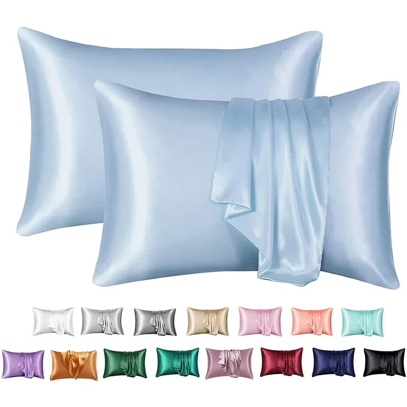 Afralia™ Silky Smooth King Size Satin Pillowcases Luxury Soft Skin-friendly Solid Color