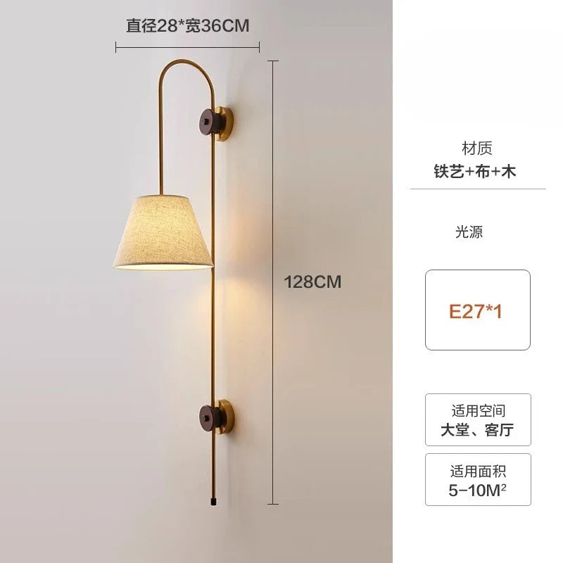 Afralia™ Solid Wood Wall Lamp Sconces for Bedroom Living Room Kitchen Decor