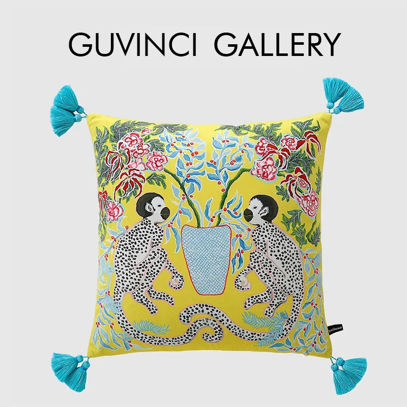Afralia™ Mystical Monkeys with Vase Retro Throw Pillow Cases