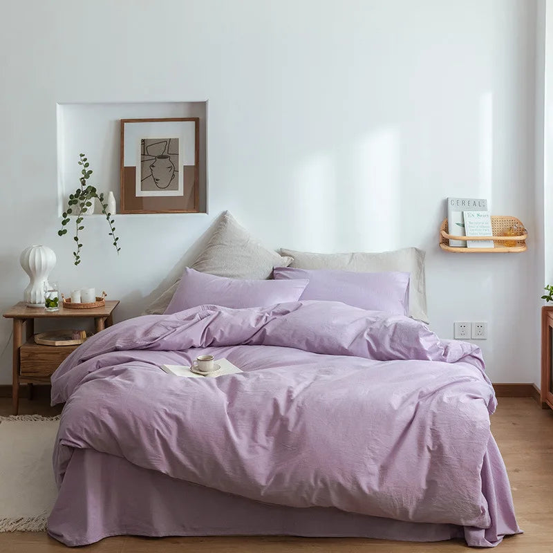 Afralia™ Pure Cotton Check Single Quilt Cover - Luxury Printed Duvet Queen - All Seasons