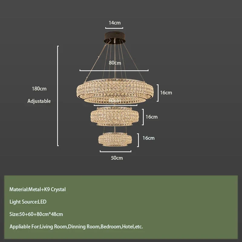 Afralia™ Modern Round Crystal LED Ceiling Lamp for Luxurious Living Room Lighting
