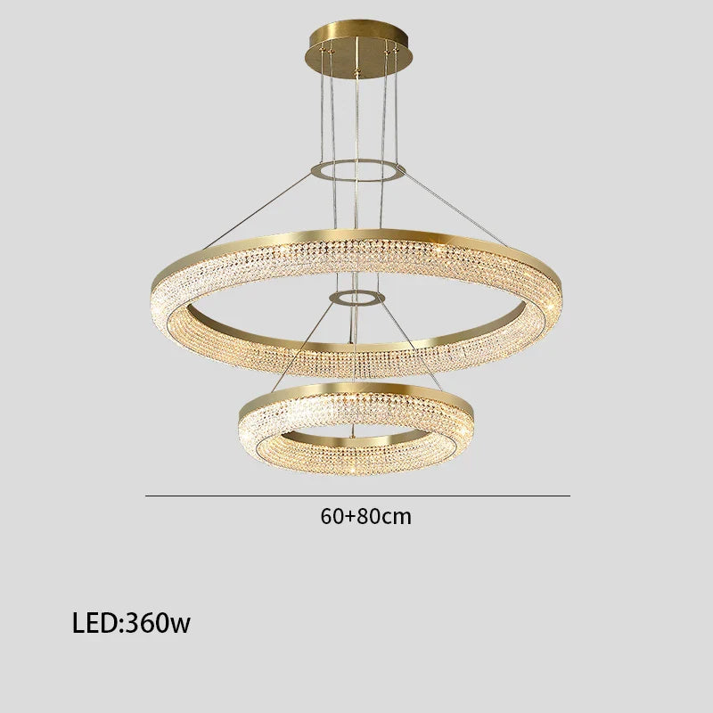 Afralia™ Luxury LED Ring Light Chandelier for Dining Room Décor