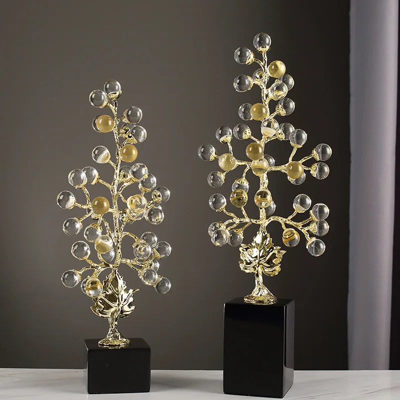 Afralia™ Grape Vine Metal Sculpture Handicraft Home Decor Figurine