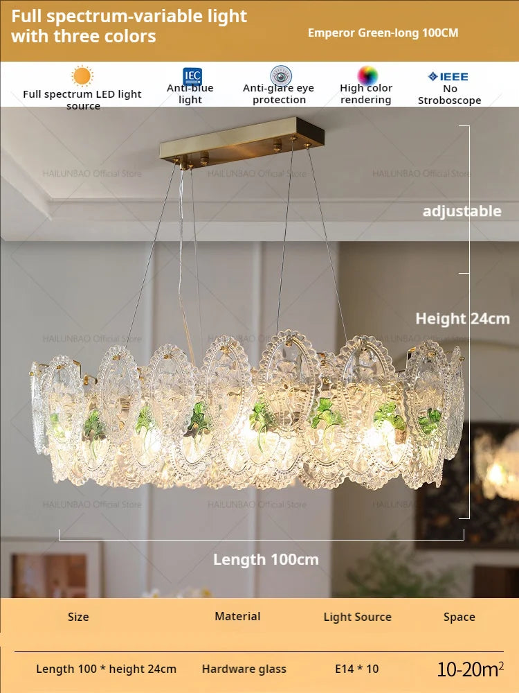 Afralia™ Glass Dining Room Chandelier: Retro French Style for Living & Master Bedroom