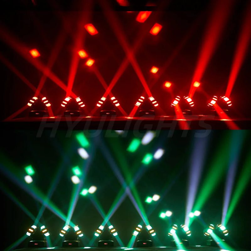 Afralia™ 8x12W RGBW 140W Dual Head LED Beam & Strobe & Laser 3-in-1 DJ Light