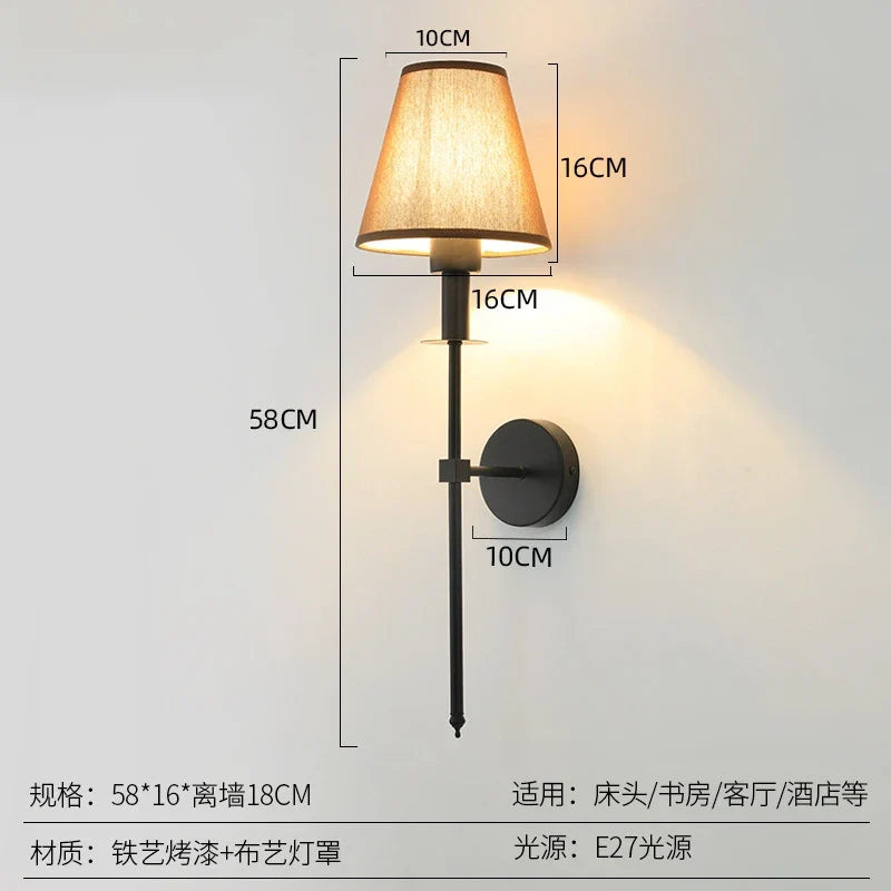 Afralia™ Nordic Fabric Wall Sconce for Bedroom Decor - Elegant Room Lighting Fixture