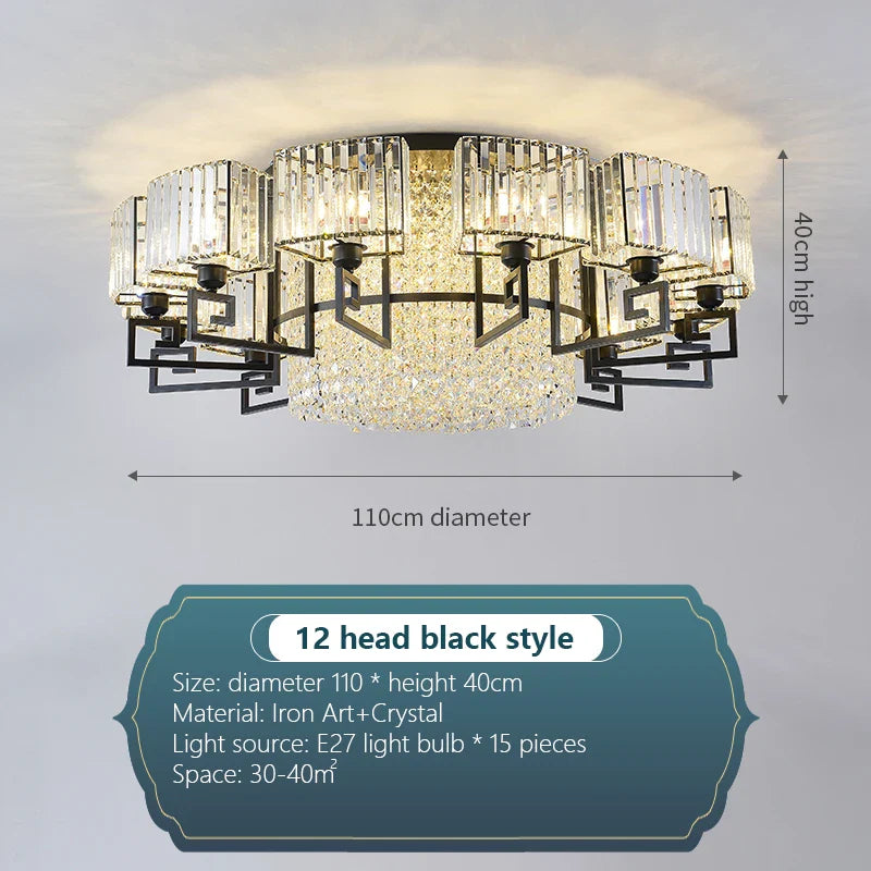 Afralia™ Luxury Crystal Ceiling Light for Living Room, Bedroom, Dining - Modern and Simple