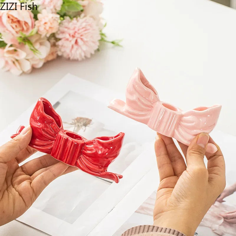 Afralia™ Bowknot Candle Holder | Desk Decoration, Aroma Diffuser, Home Aroma Container