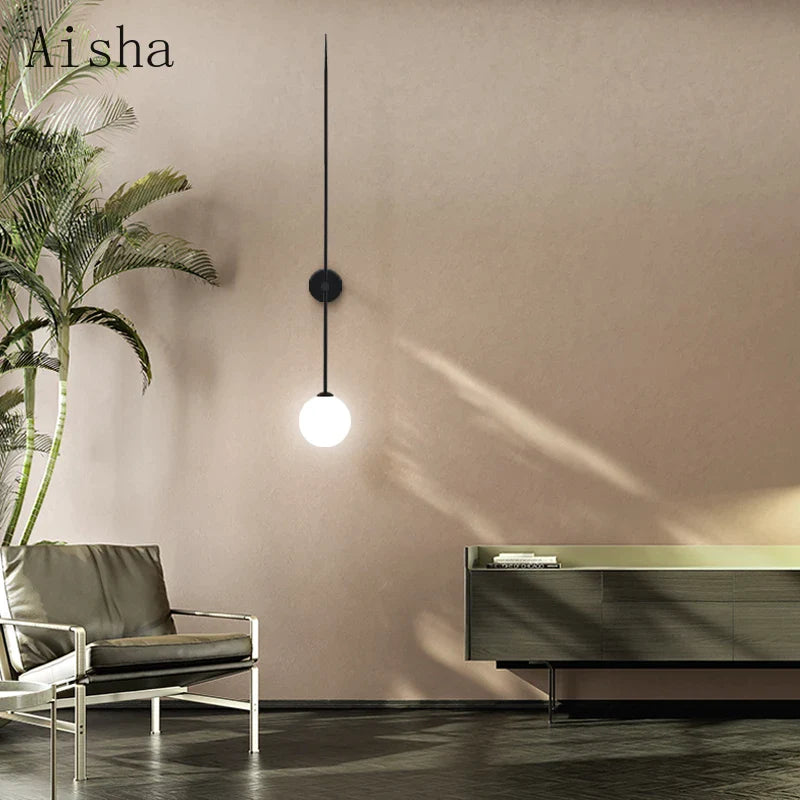 Afralia™ Minimalist LED Wall Lamps, Gold/Black, Modern Line Design for Bedroom, Living Room