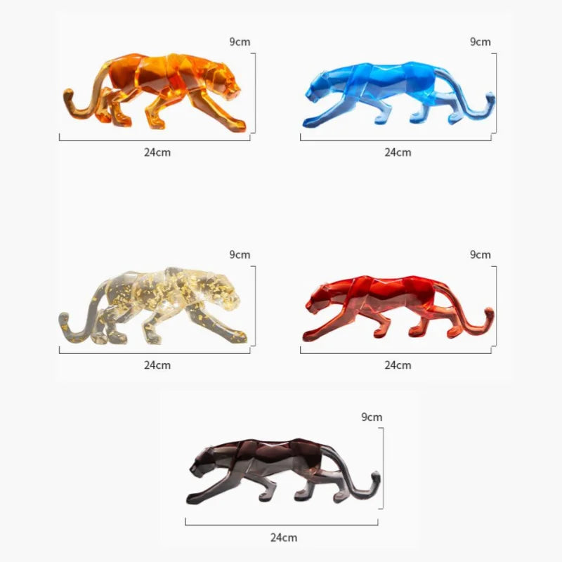 Afralia™ Leopard Cheetah Resin Animal Sculptures for Home Decor