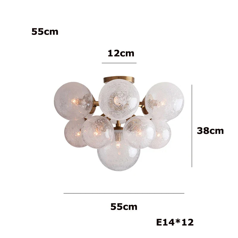 Afralia™ American Glass Bubble LED Chandelier - Trendy Vintage Hanging Lamp for Dinning Room