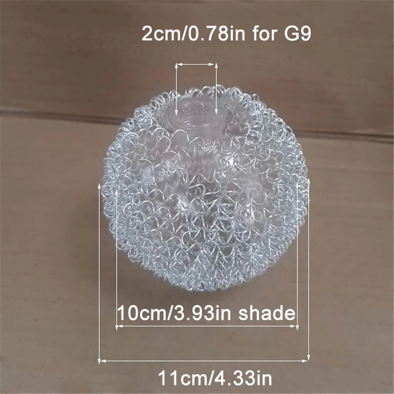 Afralia™ Glass Lampshade with Aluminum Wire for G9 Bulb Cover and 20mm Hole