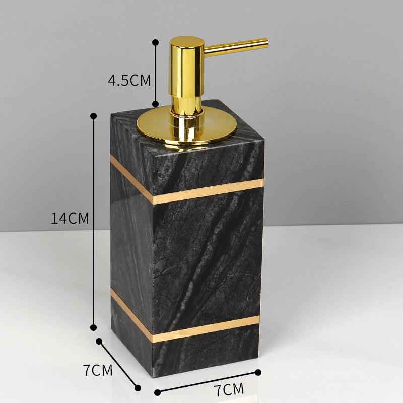 Afralia™ Black Marble Bathroom Accessories Set