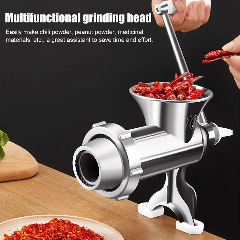 Afralia™ Stainless Steel Meat Grinder Noodle Sausage Maker Food Processor Kitchen Gadget