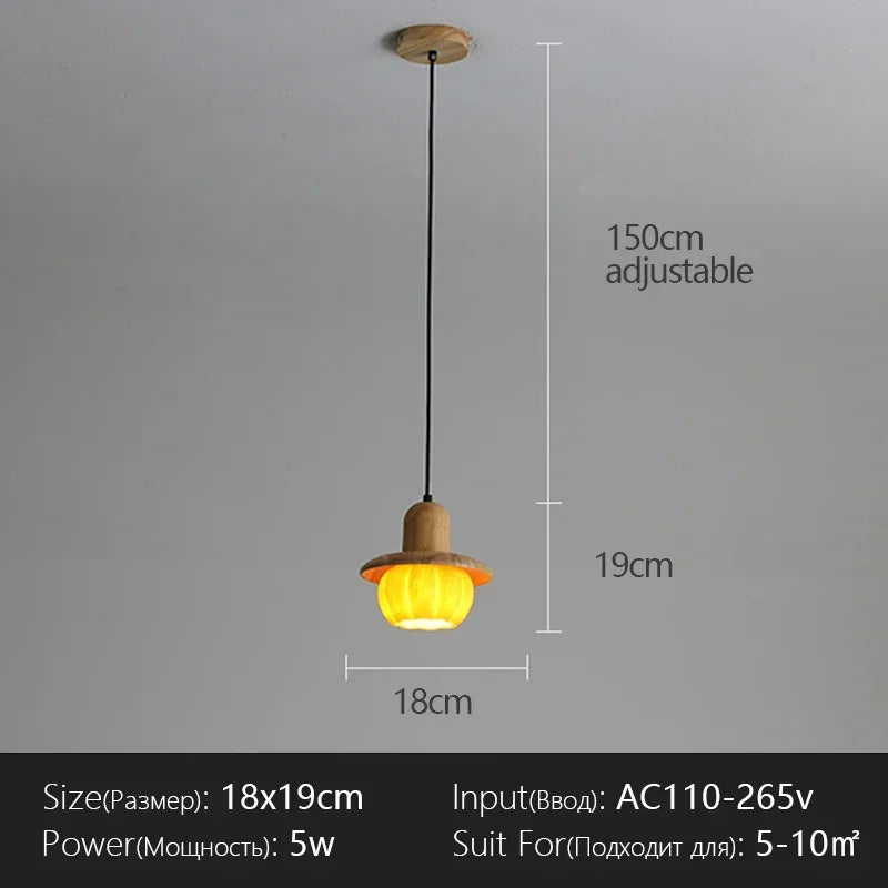 Afralia™ Modern Nordic Pumpkin Chandelier & Table Lamps Set for Living Room & Corridor