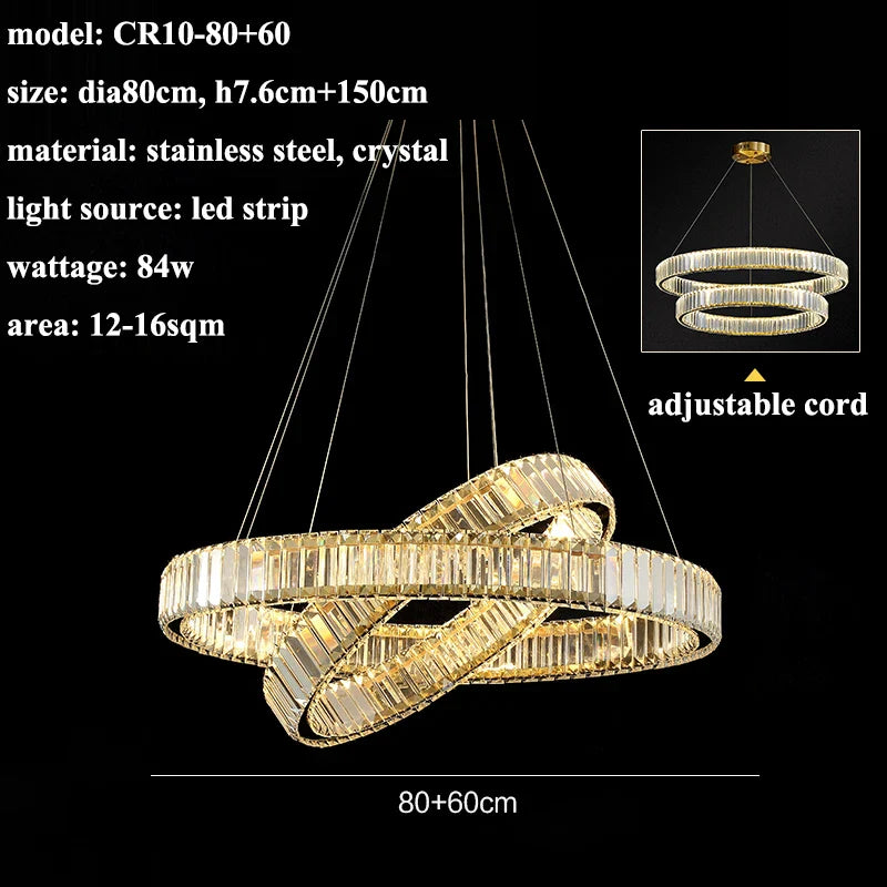 Afralia™ Modern Crystal Chandelier for Living Room Bedroom Kitchen Dining Room