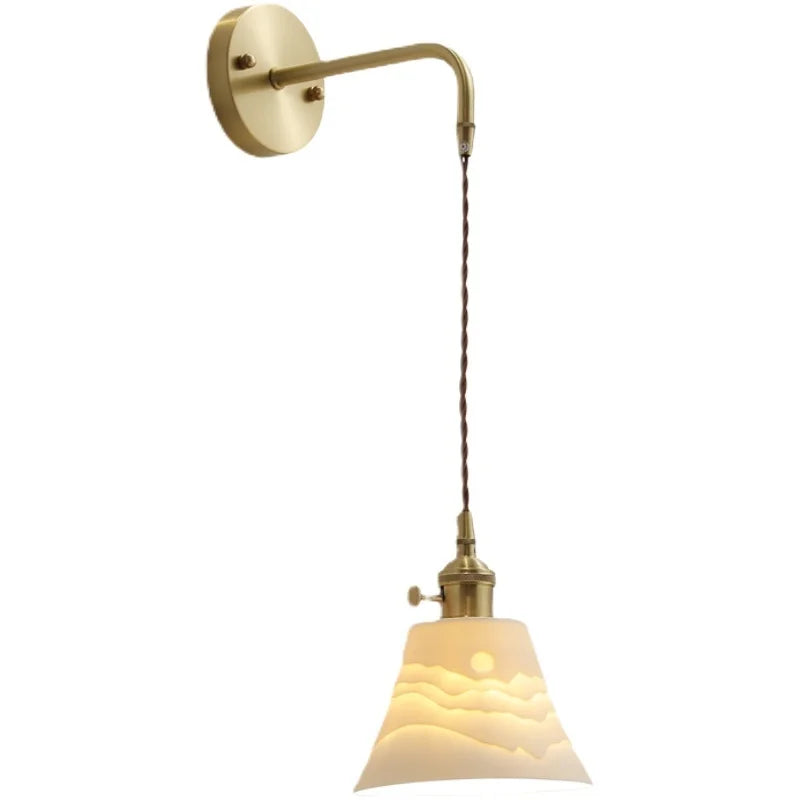 Afralia™ Ceramic Copper LED Wall Lights - Modern Bedroom Living Room Lamparas De Pared