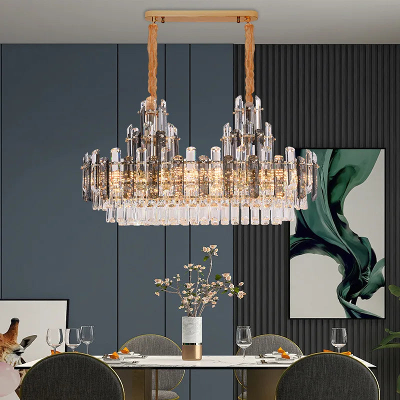 Afralia™ Dimmable Crystal Chandelier Lighting for Living Room