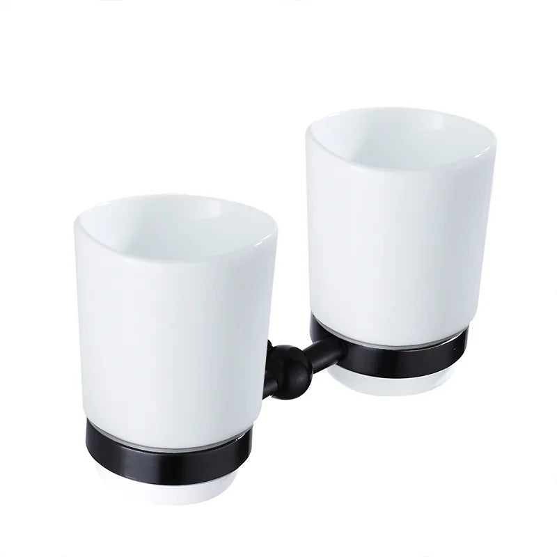 Afralia™ Ceramic Glass Tumbler Cup Sets Bathroom Accessories