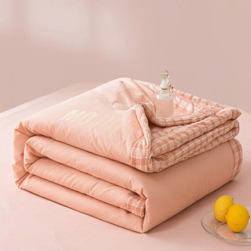 Afralia™ Summer Comfort Cooling Blanket Single Double Bed Quilted Quilt